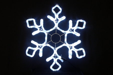 Изображение Мотив Снежинка из светодиодного дюралайта Белый с мерцан, 79х69см, LED-XM(FR)-2D-CK012-30'-W-F(W) (FS-00-00000827)  интернет магазин Иватек ivatec.ru
