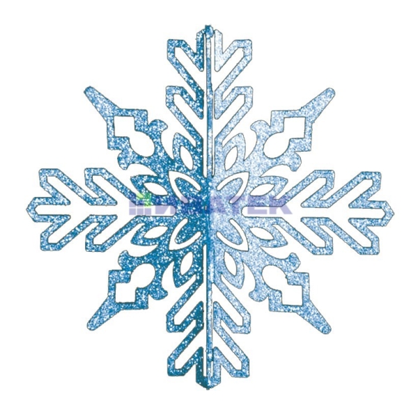 Елочная фигура "Снежинка ажурная 3D", 23 см, цвет синий(24 шт в упак)
