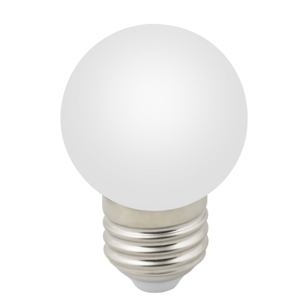 LED-G45-1W/6000K/E27/FR/С Лампа декоративная светодиодная. Форма "шар", матовая. Дневной свет (6000K). Картон. ТМ Volpe., шк 4690485122708