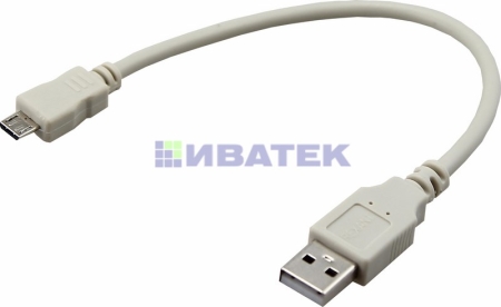 Изображение Кабель USB (шт. micro USB - шт. USB A) 0.2 метра, серый REXANT  интернет магазин Иватек ivatec.ru