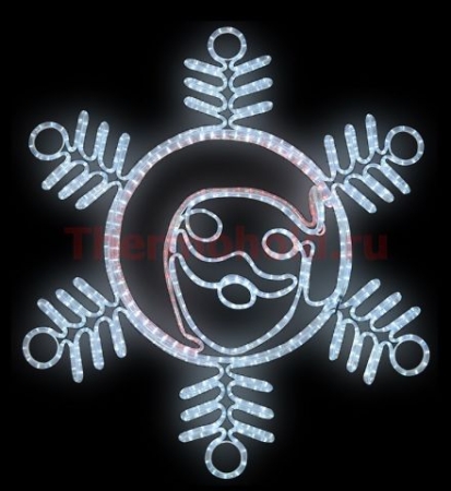 Изображение Фигура "Снежинка с Дедом Морозом" размер 107*95см, 14м дюралайт  NEON-NIGHT  интернет магазин Иватек ivatec.ru