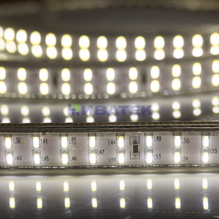 Изображение LED Лента 220В, 6.5x15мм, IP67, SMD 3014, 240 LED/м, Теплый белый, 100м(упак 100м)  интернет магазин Иватек ivatec.ru