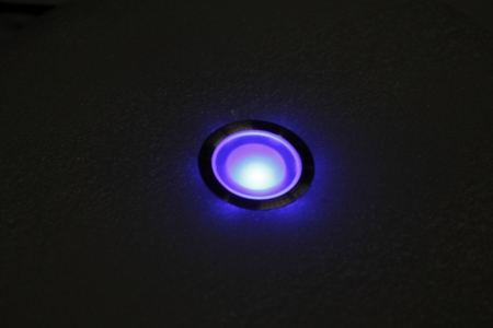 Изображение SC-B105B Blue  круглый LED floor light  корпус из нержавеющей стали, синий свет, 30*H18.5mm, 0.3W, DC12V, IP67, кабель 0.5м с двух сторон с разъемами   интернет магазин Иватек ivatec.ru
