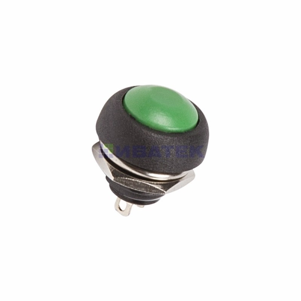 Выключатель-кнопка  250V 1А (2с) OFF-(ON)  Б/Фикс  зеленая  Micro  REXANT  уп 10шт
