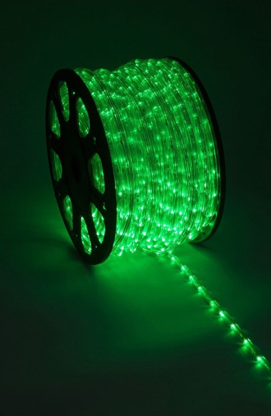 LED-DL-2W-100M-1M-240V-G Светодиодный дюралайт,2-х проводной, зеленый,13мм,КРАТНОСТЬ 1м