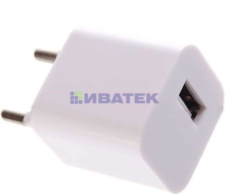 Изображение Сетевое зарядное устройство «Квадрат» USB (СЗУ) (1000 mA) белое REXANT  интернет магазин Иватек ivatec.ru