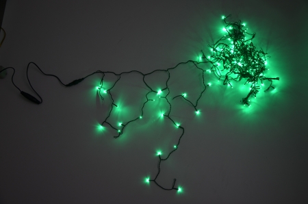 Изображение Гирлянда новогодняя Айсикл бахрома (Зеленые диоды черный провод) LED-RPL-180-240V-G/BL (FS-000897)  интернет магазин Иватек ivatec.ru
