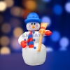 Изображение 3D фигура надувная "Снеговик с метлой", размер 180 см, внутренняя подсветка 4 лампы, компрессор с ад  интернет магазин Иватек ivatec.ru