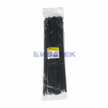 Изображение Хомут-стяжка кабельная нейлоновая PROconnect 400 x4,8мм, черная, упаковка 100 шт.  интернет магазин Иватек ivatec.ru