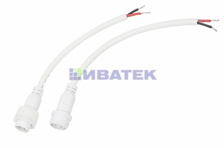 Изображение Соединительный кабель (2pin) герметичный (IP67) 2х1,0мм²  белый  REXANT  интернет магазин Иватек ivatec.ru