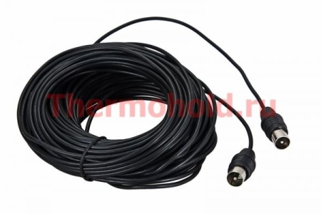 Изображение ВЧ кабель ТВ штекер - ТВ штекер, длина 20 метров, черный REXANT  интернет магазин Иватек ivatec.ru