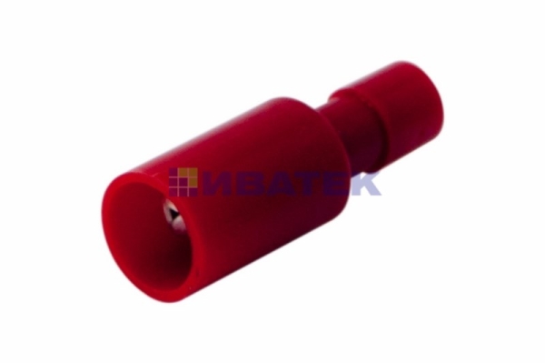 Разъем штекерный полностью изолированный штекер 4 мм 0.5-1.5 мм² (РШПи-п 1.5-4/РШИп 1,25-4) красный REXANT уп 100шт