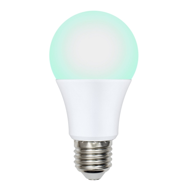 LED-A60-9W/SCBG/E27/FR/DIM IP65 PLO65WH Лампа светодиодная диммируемая для бройлеров. Спектр синий и зеленый. TM Uniel.