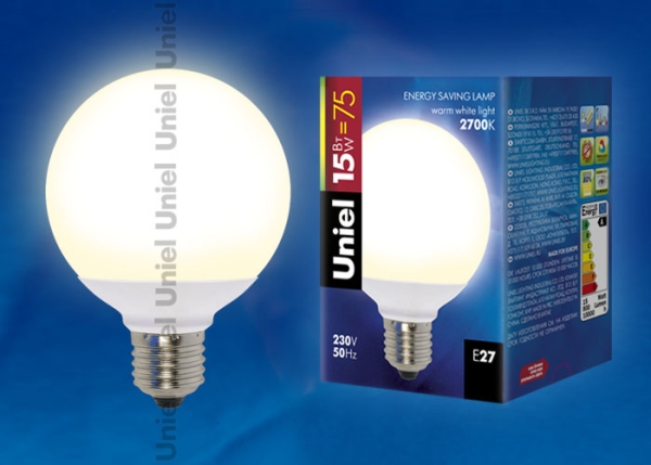 ESL-G80-15/2700/E27 Лампа энергосберегающая. Картонная упаковка
