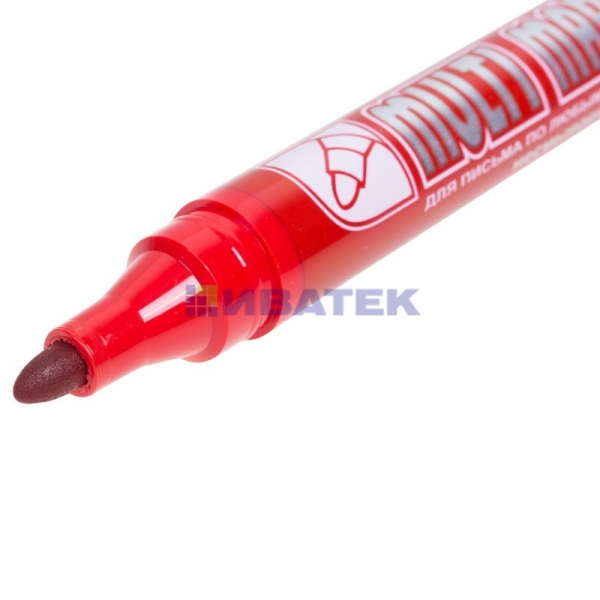 Маркер перманентный Crown «Multi Marker» 3 мм, красный, пулевидный уп 12шт