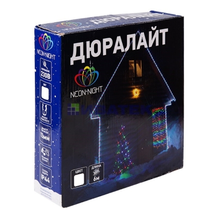 Изображение Дюралайт LED, свечение с динамикой (3W), 24 LED/м, белый, 6м  интернет магазин Иватек ivatec.ru