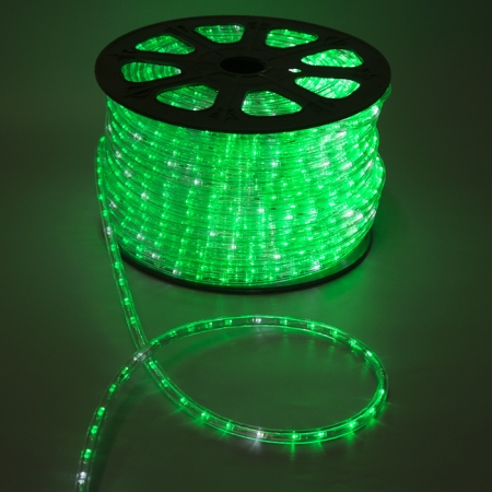 Изображение LED-XD-2W-100M-240V Светодиодный дюралайт,2-х проводной, зеленый,13мм, кратность 2м.  интернет магазин Иватек ivatec.ru