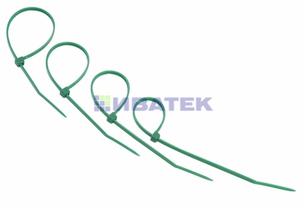 Хомут-стяжка нейлоновая REXANT 150x2,5 мм, зеленая, 25 шт/пак,  уп 10пак