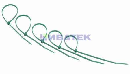 Изображение Хомут-стяжка нейлоновая REXANT 200x3,6 мм, зеленая, упаковка 25 шт.  интернет магазин Иватек ivatec.ru