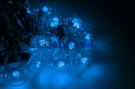 Изображение Гирлянда LED Galaxy Bulb String 10м, черный каучук, 30 ламп*6 LED синие, влагостойкая IP54  интернет магазин Иватек ivatec.ru