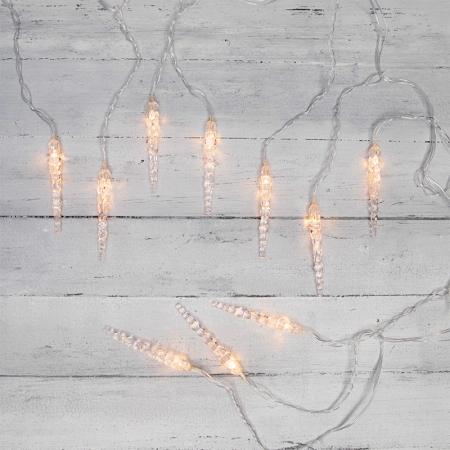 Изображение Гирлянда Сосульки 1,5х0,25 м, прозрачный провод, теплый белый цвет свечения NEON-NIGHT  интернет магазин Иватек ivatec.ru