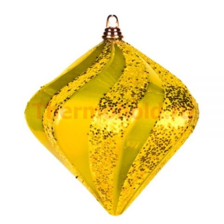 Изображение Елочная фигура "Алмаз", 15 см, цвет золотой, упаковка 6 шт  интернет магазин Иватек ivatec.ru