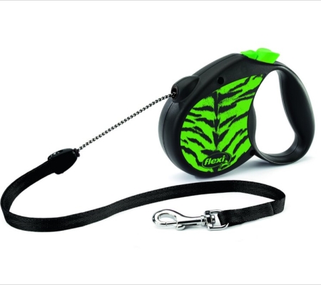 Изображение Поводок-рулетка Flexi Safari cord M 5m 20 kg green Tiger  интернет магазин Иватек ivatec.ru