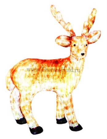 Изображение Акриловая светодиодная фигура "Бурый олень " 100 см, 380 светодиодов, IP 44, понижающий трансформато  интернет магазин Иватек ivatec.ru