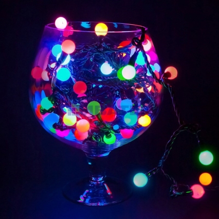 Изображение Гирлянда новогодняя "LED - шарики", Мультиколор, диаметр 17,5 мм  10 м, Neon-Night  интернет магазин Иватек ivatec.ru