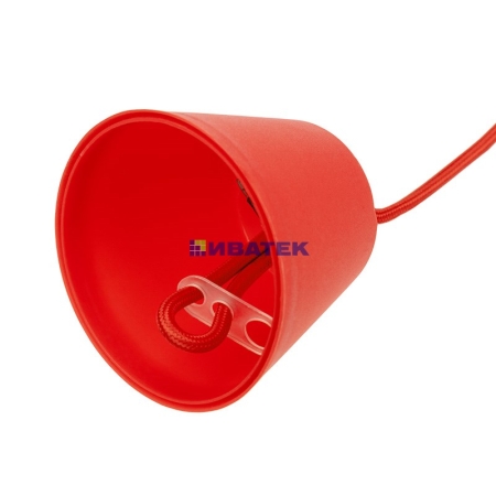 Изображение Патрон E27 силиконовый со шнуром 1 м красный REXANT  интернет магазин Иватек ivatec.ru