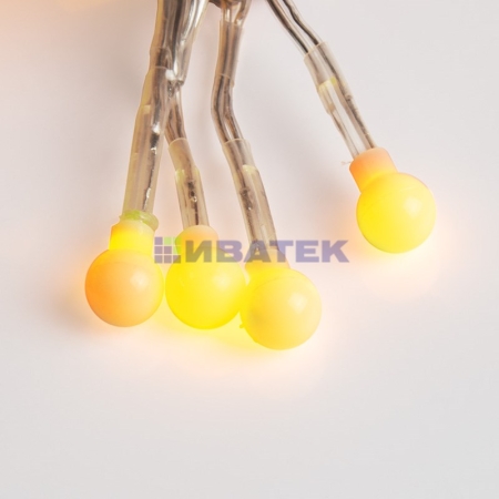 Изображение Гирлянда "Мишура LED"  3 м  прозрачный ПВХ, 288 диодов, цвет теплый белый  интернет магазин Иватек ivatec.ru