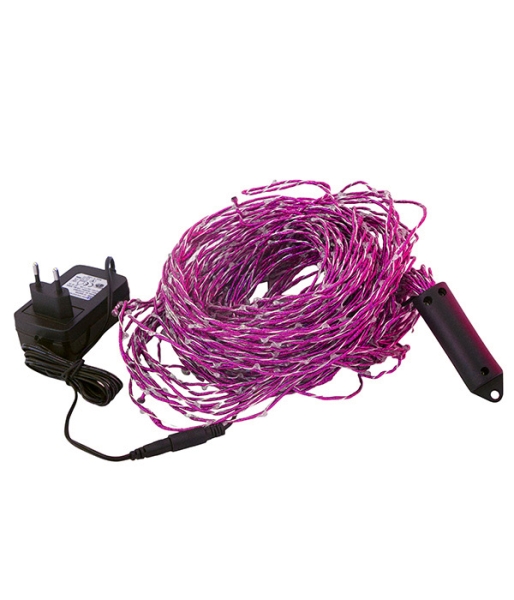 08-052, Гирлянда "Branch light", 1,5м., 12V, розовый шнур, розовый