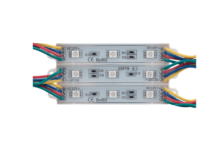 Изображение Модуль светодиодый SWG , 3LED, 0,72Вт, 12В, IP65, Цвет: RGB, провод 15см, 00-00002197  интернет магазин Иватек ivatec.ru