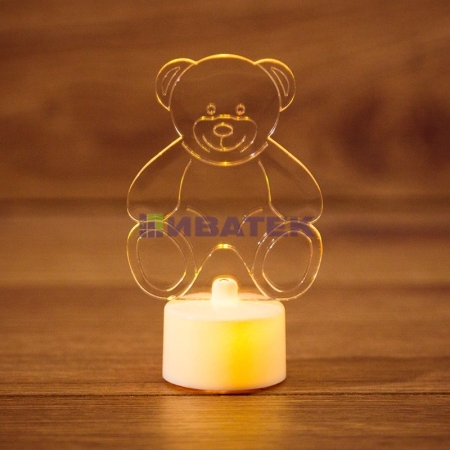Изображение Фигура светодиодная на подставке "Мишка 2D", RGB  интернет магазин Иватек ivatec.ru