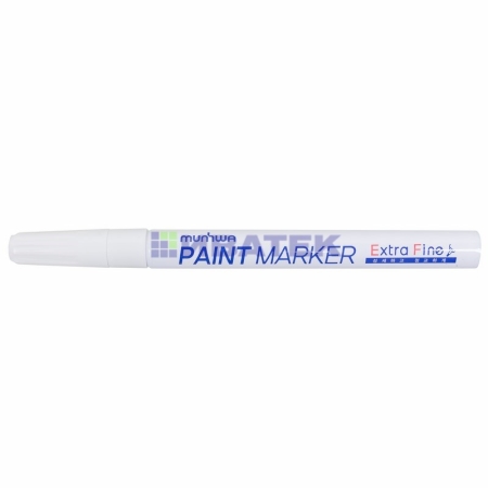 Изображение Маркер-краска MunHwa «Extra Fine Paint Marker» 1 мм, белая, нитрооснова уп 12шт  интернет магазин Иватек ivatec.ru