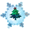 Изображение "Елочка на снежинке" RGB на присоске 5,5*5,5 см  интернет магазин Иватек ivatec.ru