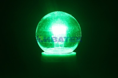Изображение Лампа для новогодней гирлянды "Белт-лайт" шар LED е27 DIA 45, 6 зеленых светодиодов, эффект лампы на  интернет магазин Иватек ivatec.ru