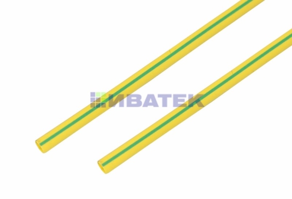 Термоусаживаемая трубка REXANT 8,0/4,0 мм, желто-зеленая, упаковка 50 шт. по 1 м