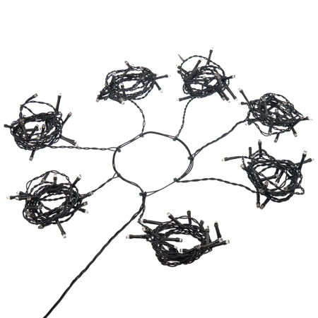 Изображение Елочная гирлянда с кольцом, 7 нитей по 1,5 метра, цвет диодов теплый белый, не соединяется  интернет магазин Иватек ivatec.ru