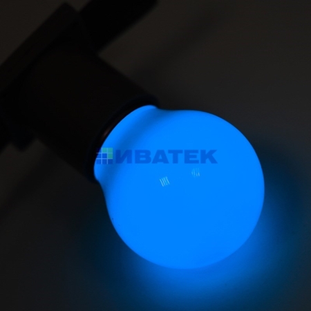 Изображение Лампа-шар для новогодней гирлянды "Белт-лайт"  DIA 45 3 LED е27  Синяя  Neon-Night  интернет магазин Иватек ivatec.ru