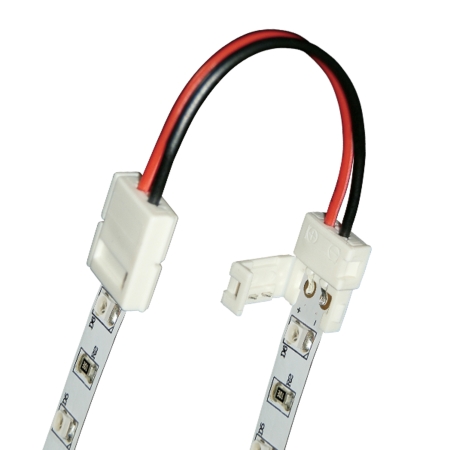 Изображение Коннектор (провод) для соединения светодиодных лент 3528 между собой, 2 контакта, IP20, цвет белый, 20 штук в пакете  интернет магазин Иватек ivatec.ru