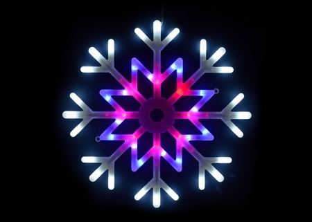 Изображение ULD-H4040-048/DTA MULTI IP20 SNOWFLAKE Фигура светодиодная "Снежинка", 40х40см. Подвесная. 48 светодиодов. Красный, синий, белый свет. Провод прозрачн  интернет магазин Иватек ivatec.ru
