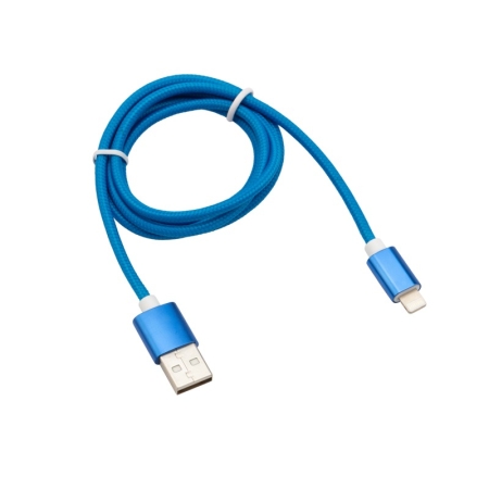Изображение Кабель REXANT USB-Lightning 1 м, синяя нейлоновая оплетка  интернет магазин Иватек ivatec.ru