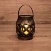 Изображение Декоративный фонарь со свечкой, плетеный корпус, бронза, размер 14х14х16,5 см, цвет теплый белый  интернет магазин Иватек ivatec.ru