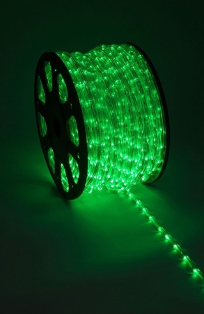 Изображение LED-DL-2W-100M-1M-240V-G Светодиодный дюралайт,2-х проводной, зеленый,13мм,КРАТНОСТЬ 1м  интернет магазин Иватек ivatec.ru