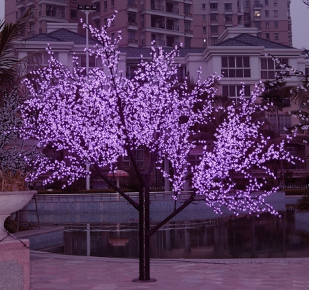Изображение Светодиодное дерево вишня H:3,6m D3,0 м., 222W, фиолетовое, 24V/220V  LED-CBL-3.6-2688 Purple (FS-001112)  интернет магазин Иватек ivatec.ru