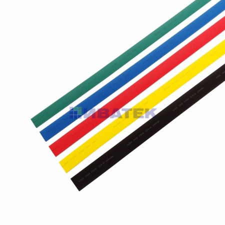 Изображение Термоусаживаемые трубки REXANT 20,0/10,0 мм, набор пять цветов, упаковка 25 шт. по 1 м  интернет магазин Иватек ivatec.ru