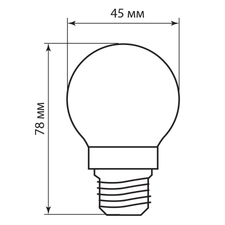 Изображение Лампа светодиодная филамент G45, LB-61 (5W) 230V E27 2700K филамент G45 прозрачная  интернет магазин Иватек ivatec.ru