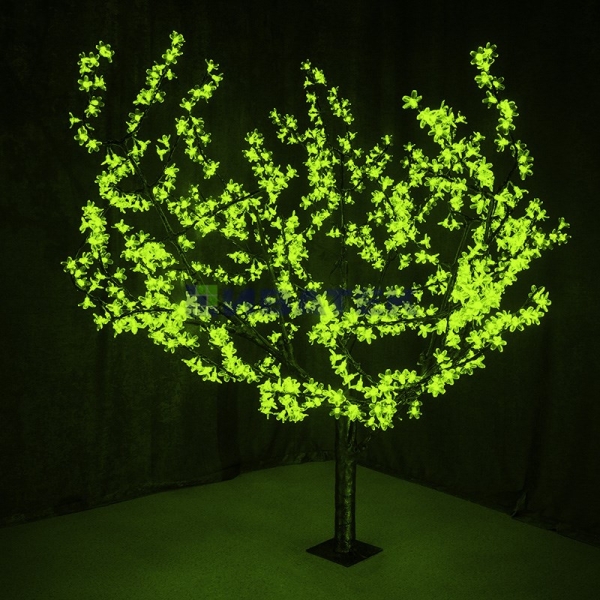 Светодиодное дерево "Сакура", высота 1,5м, диаметр кроны 1,8м, Зеленые светодиоды, IP 54, понижающий