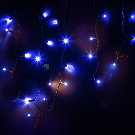Изображение Гирлянда Айсикл (бахрома) светодиодный, 4,0 х 0,6 м, с эффектом мерцания, черный провод "КАУЧУК", 230 В, диоды синие, NEON-NIGHT  интернет магазин Иватек ivatec.ru